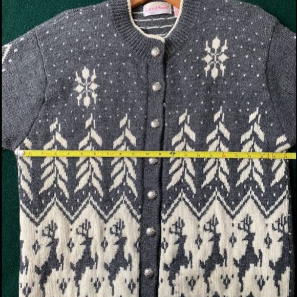 Vintage Carroll Reed Wool Angora Sweater Cardigan - Picture 8 of 9